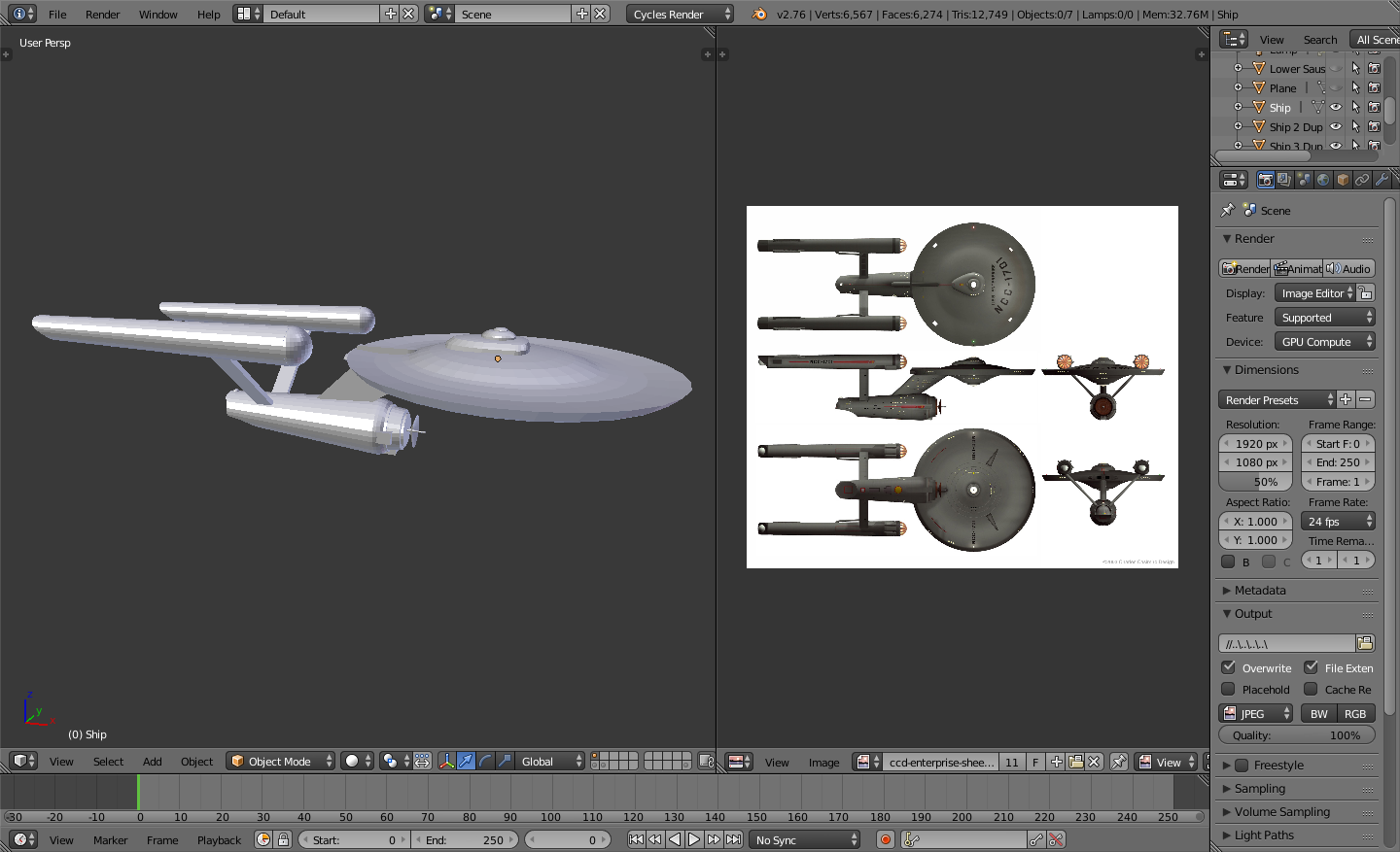 Ship model left / Orthographic view and textures right