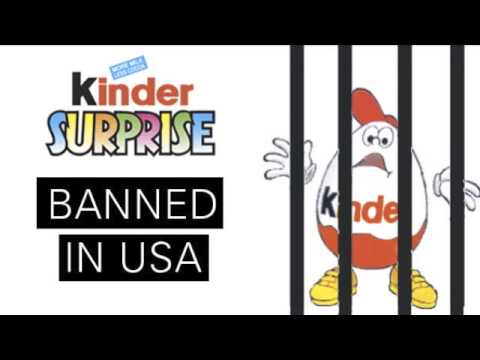 Kinder Surprise graphic which says it is banned in the USA