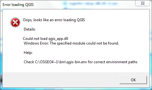 Error loading QGIS