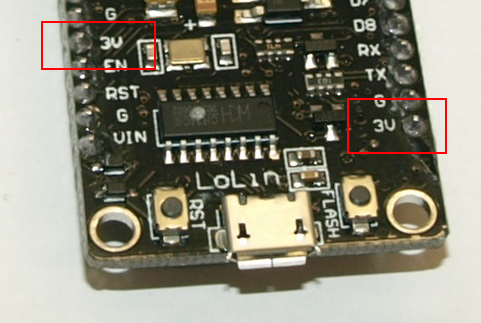 3V pin on a 8266 development board