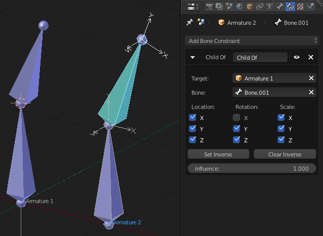 Using the "Child OF" Bone Constraint