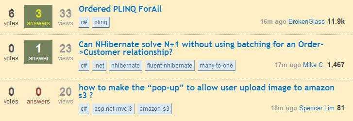 Image showing all 3 kinds of questions in one setting. Used favorited questions just to be consistent with the author.