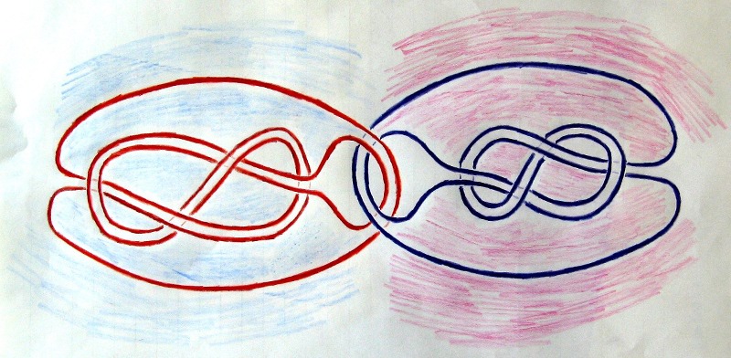 Two component link with symmetries of a trivial link