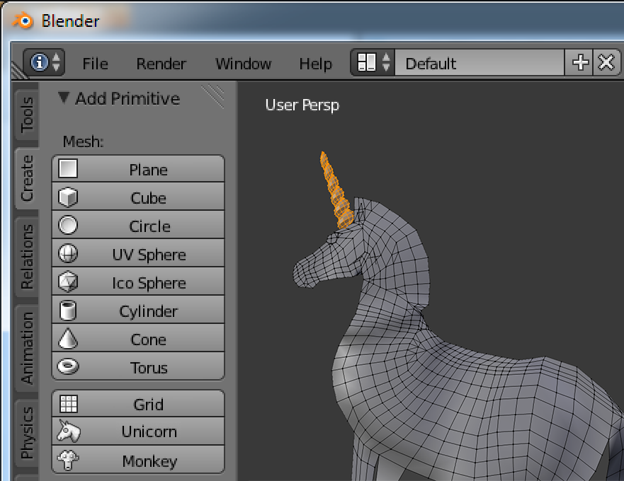 Unicorn Mesh Primitive