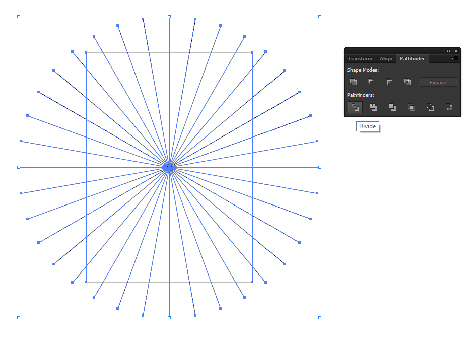 Selecting objects and dividing them