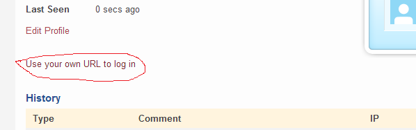 Use your own URL to log in