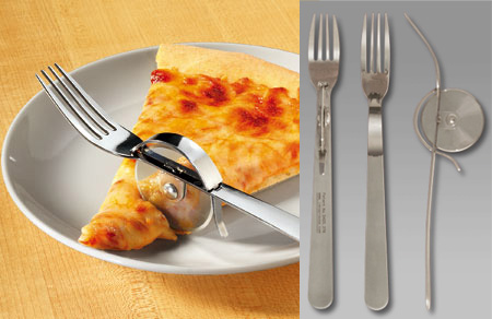 This is called a pizza fork. It's a piece of cutlery that allows for cutting and forking