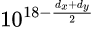 10^{18 - \frac{d_x + d_y}{2}}