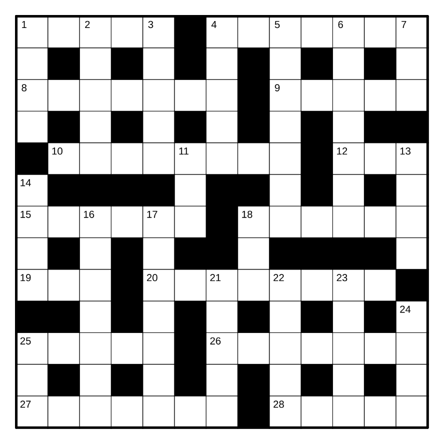 Empty crossword grid