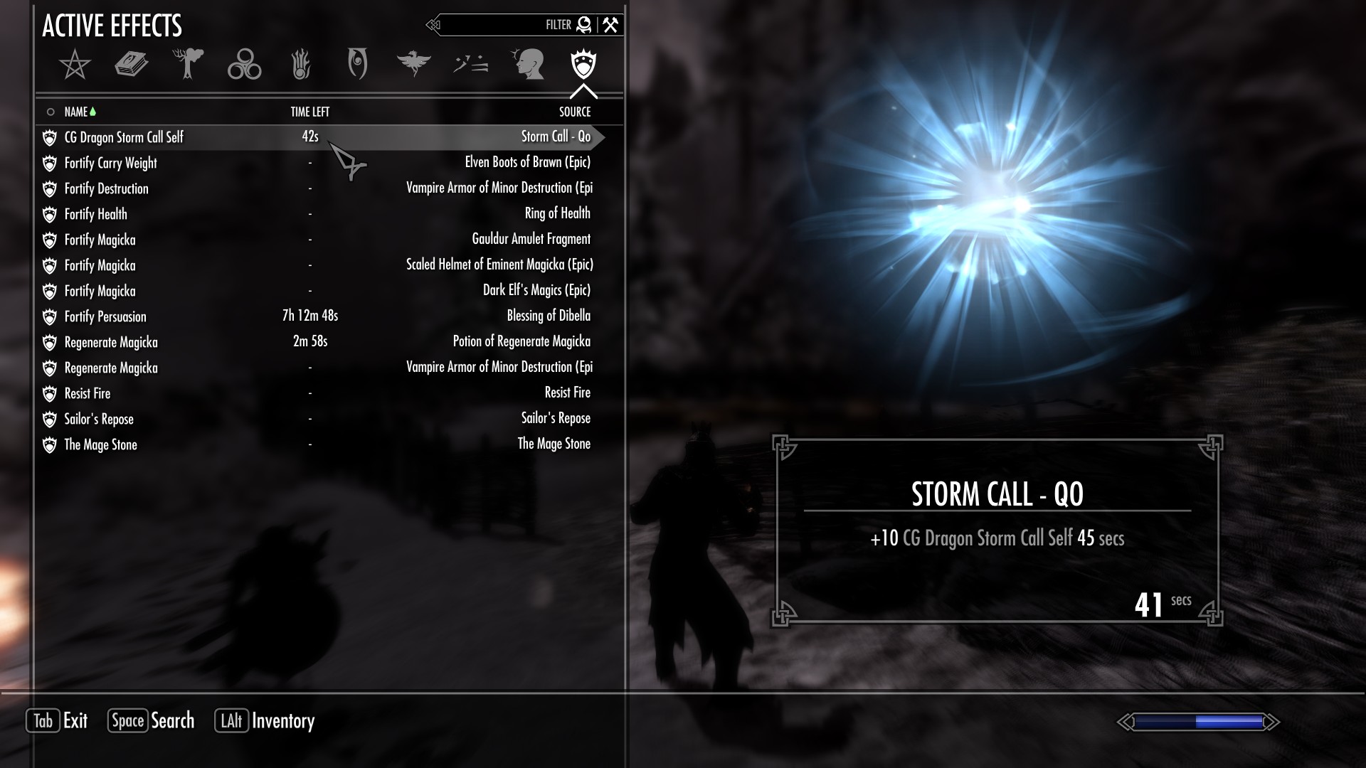 Storm call - QO - +10 CG Dragon Storm Call Self 45 secs