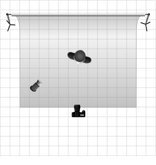 Basic one-light Rembrandt Lighting setup diagram