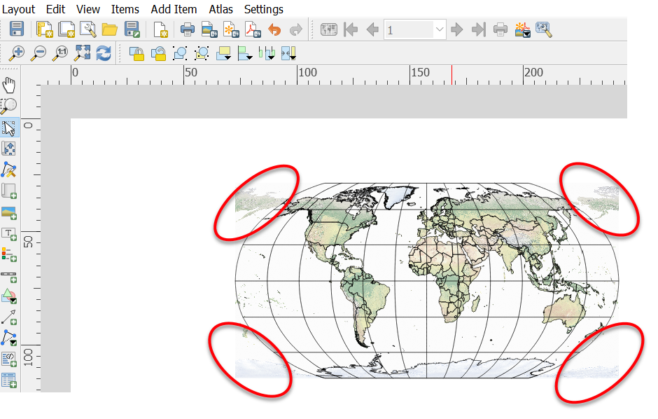 QGIS Print Composer has same issue of repeated map portions in the corner