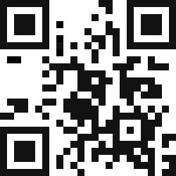 black-and-white QR code with some missing pixels placed