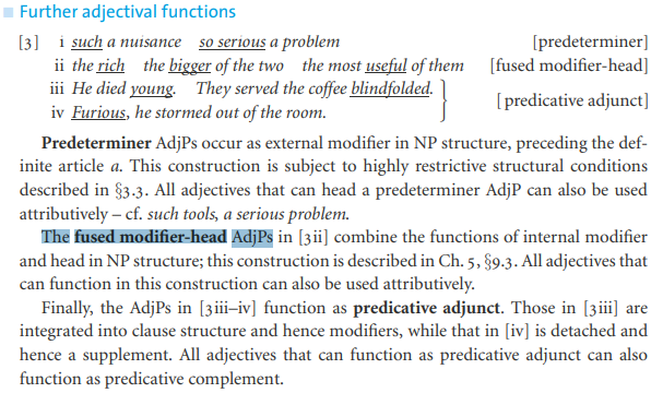 a fused modifier-head AdjP