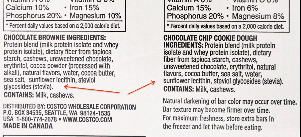 protein bar ingredients