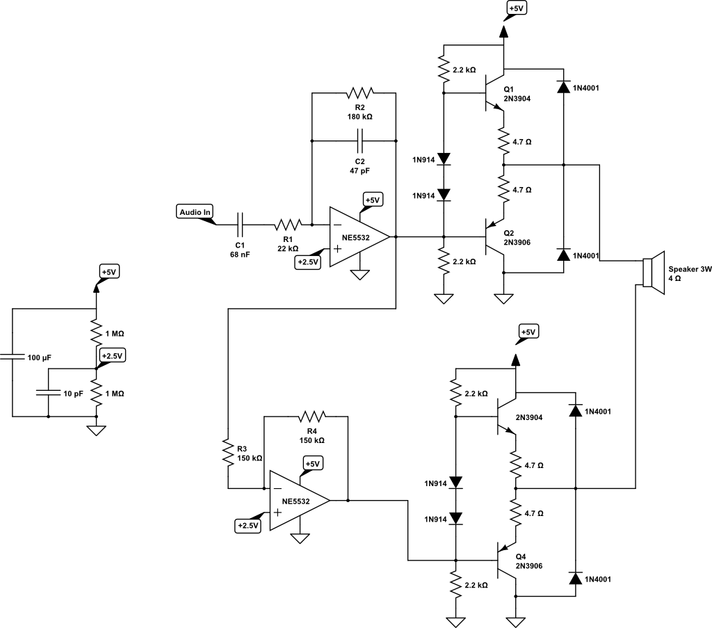 BTL push-pull output, had a typo on diode polarity