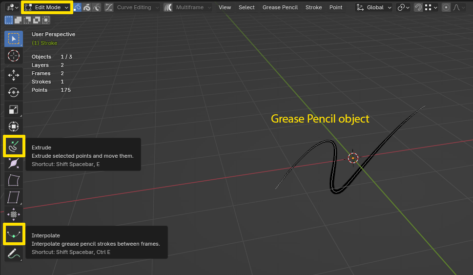 grease pencil edit tools