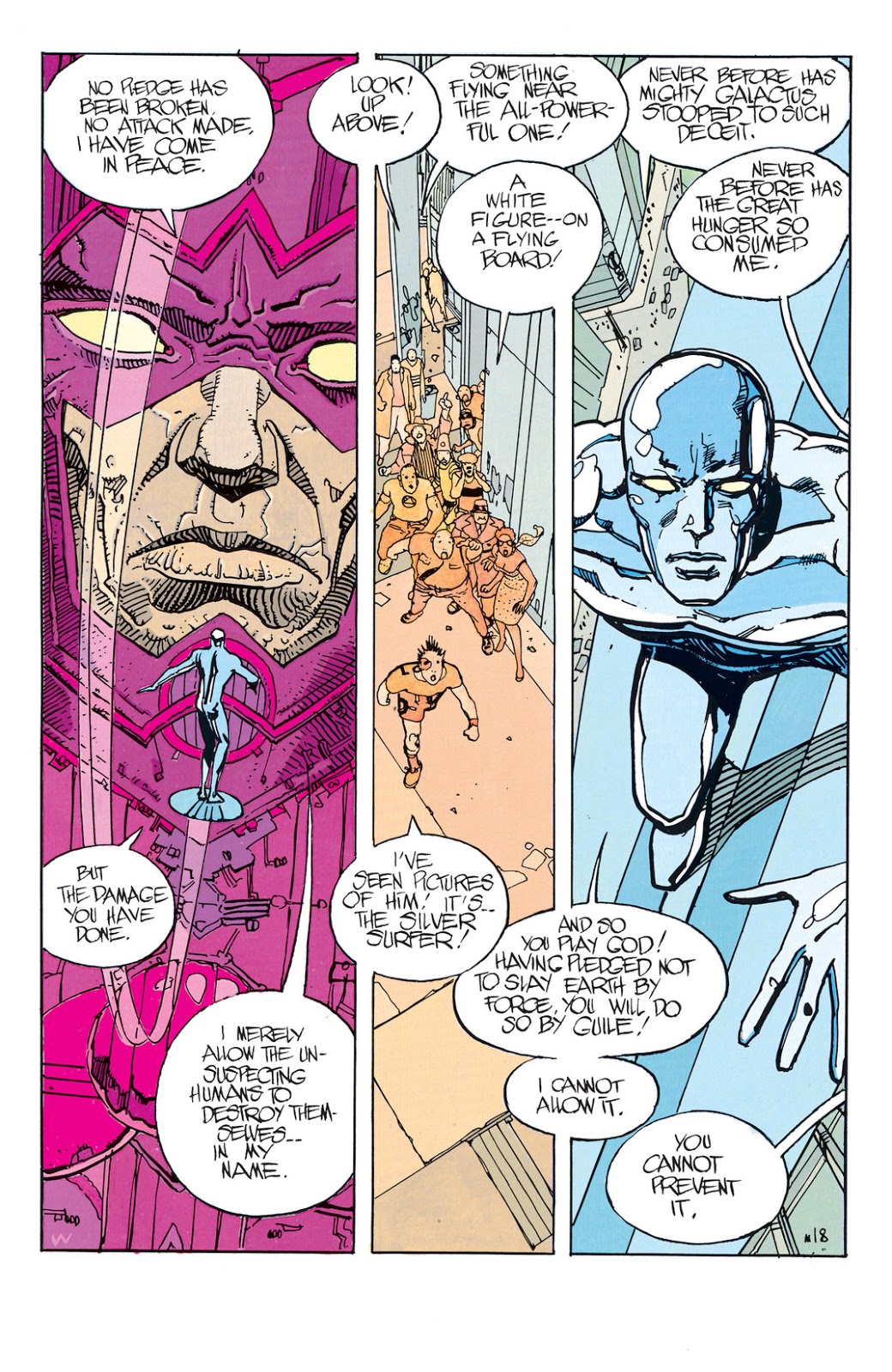 Discussion between Glactus and Silver Surfer