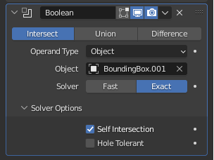 Boolean modifier setup