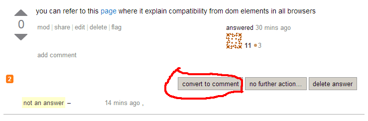 Convert to comment moderator tool