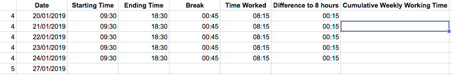 My timesheet