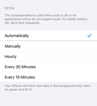 fetch settings