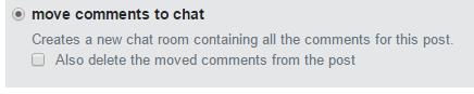move comments to chat option