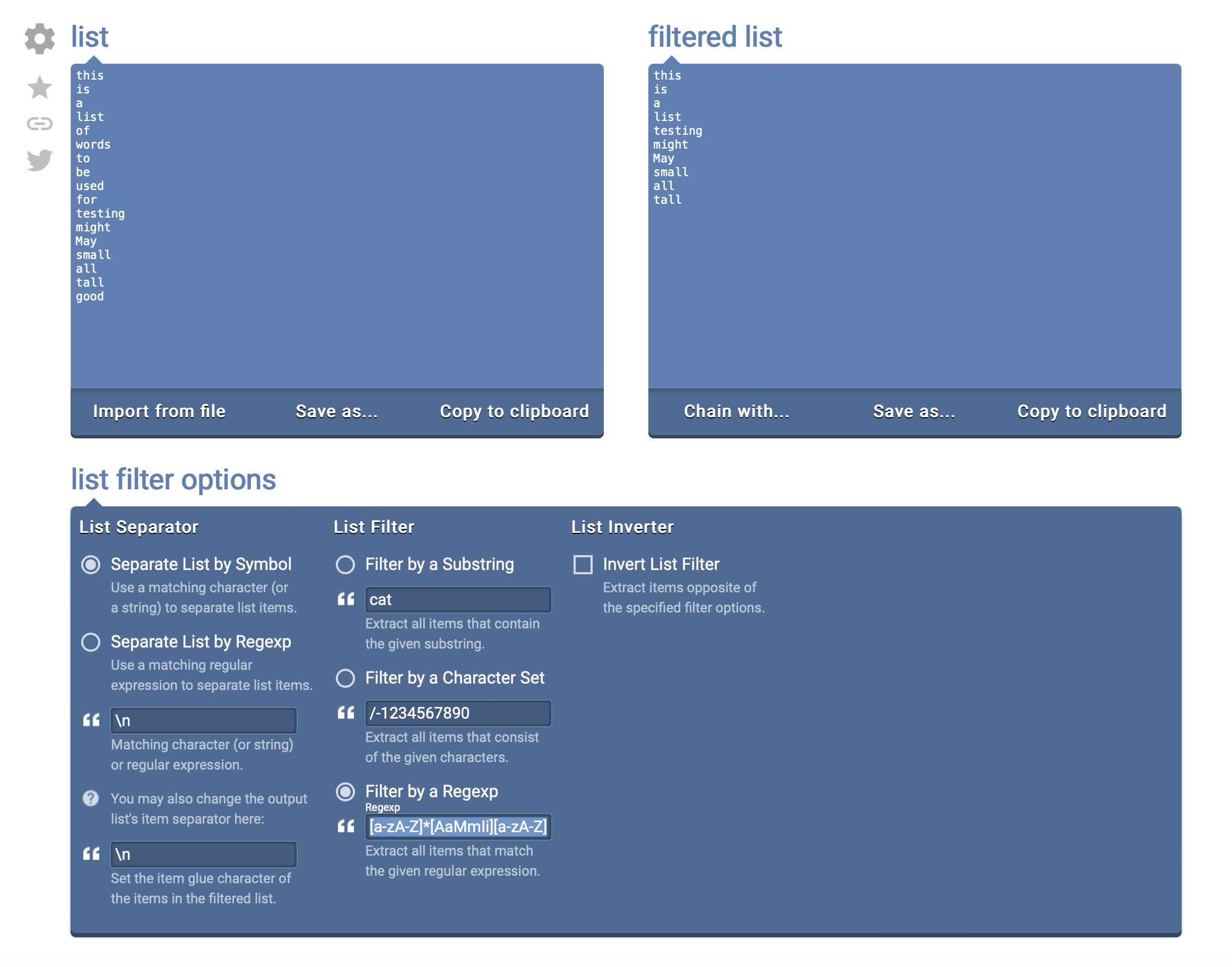 screenshot how to set up regex