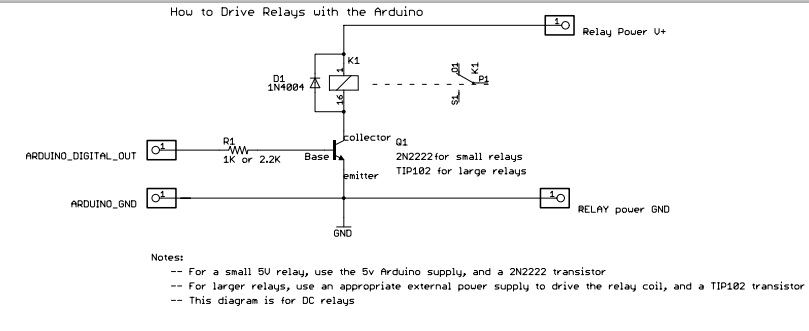 Circuit to use relay with Arduino