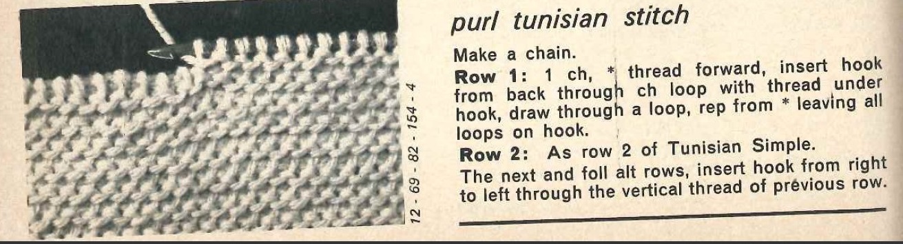 purl Tunisian stitch