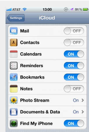 Check iCloud Settings