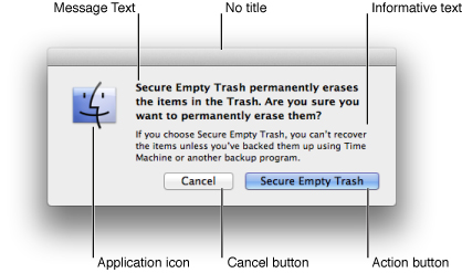 Apple's human interface guidelines on alert boxes