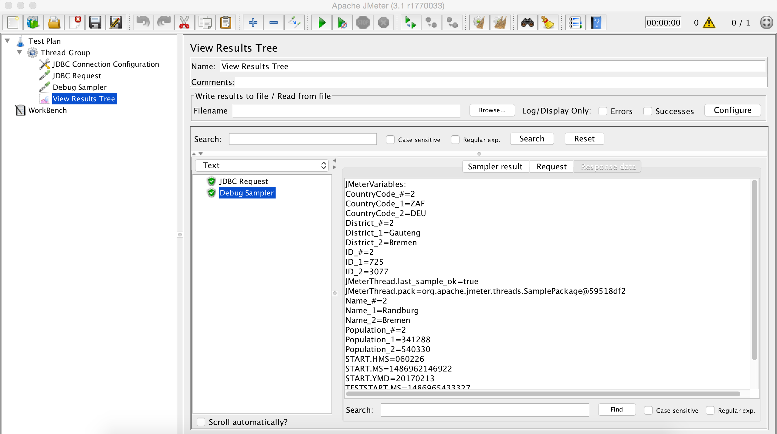 JDBC Variables JMeter