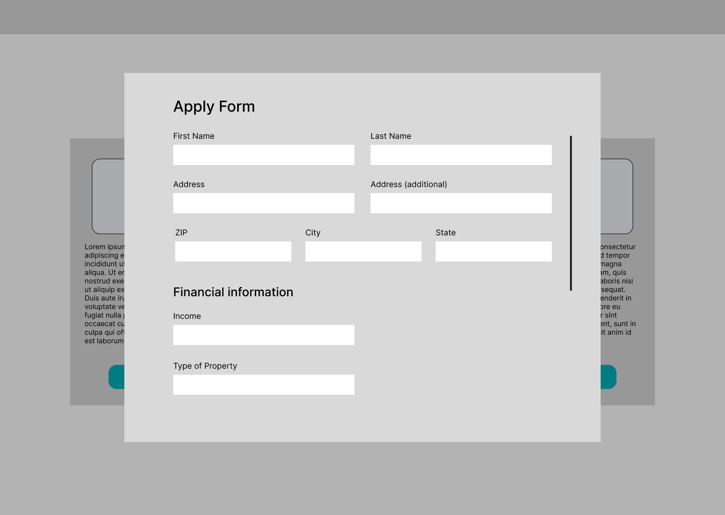 Form in a modal