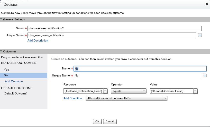 This image shows the decision contents