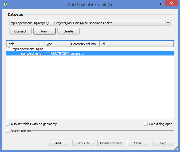 Add SpatiaLite tables