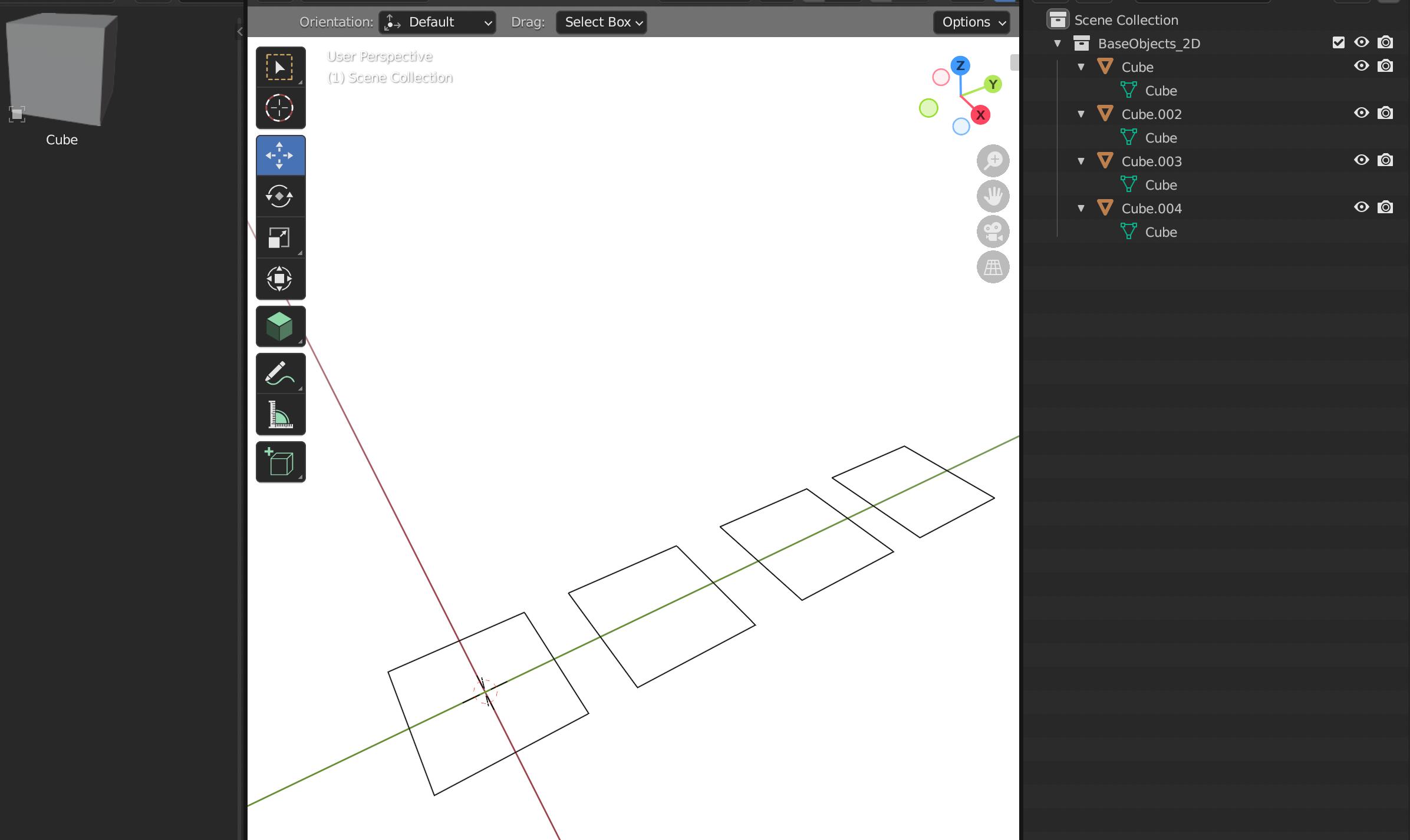 Asset browser object and scene setup