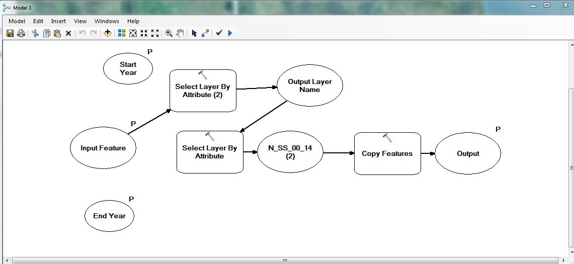 The first Select Layer By Attributes clears the selection