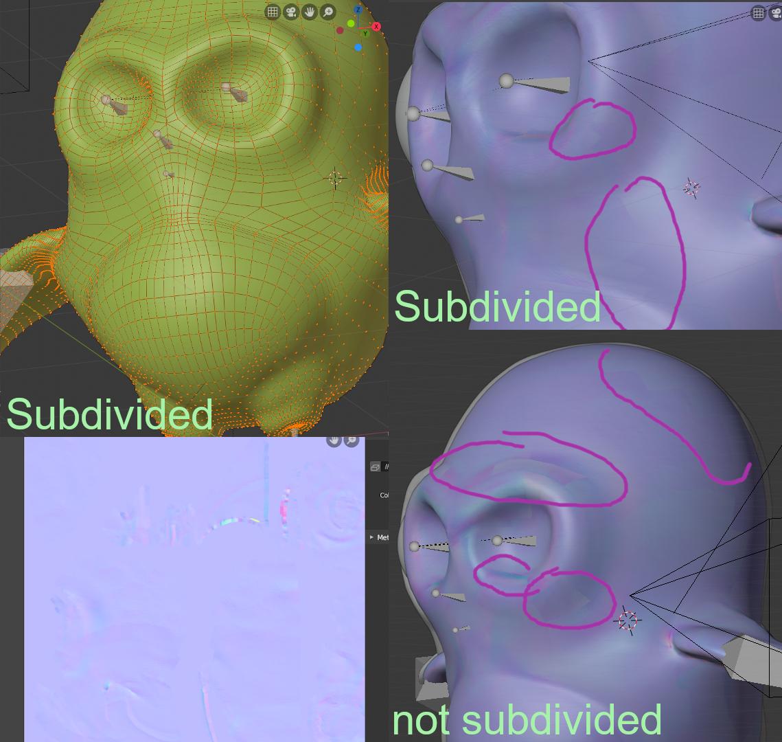 retopo with subsurf applied, map issues with and without subdivide