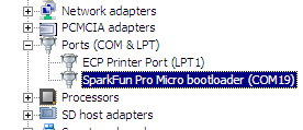 Pro Micro in bootloader mode - in Device Manager