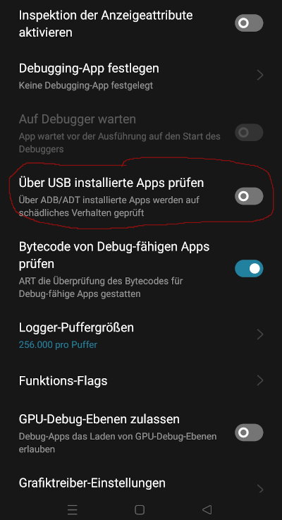 Developer Setting in Oppo's Color OS 12.2