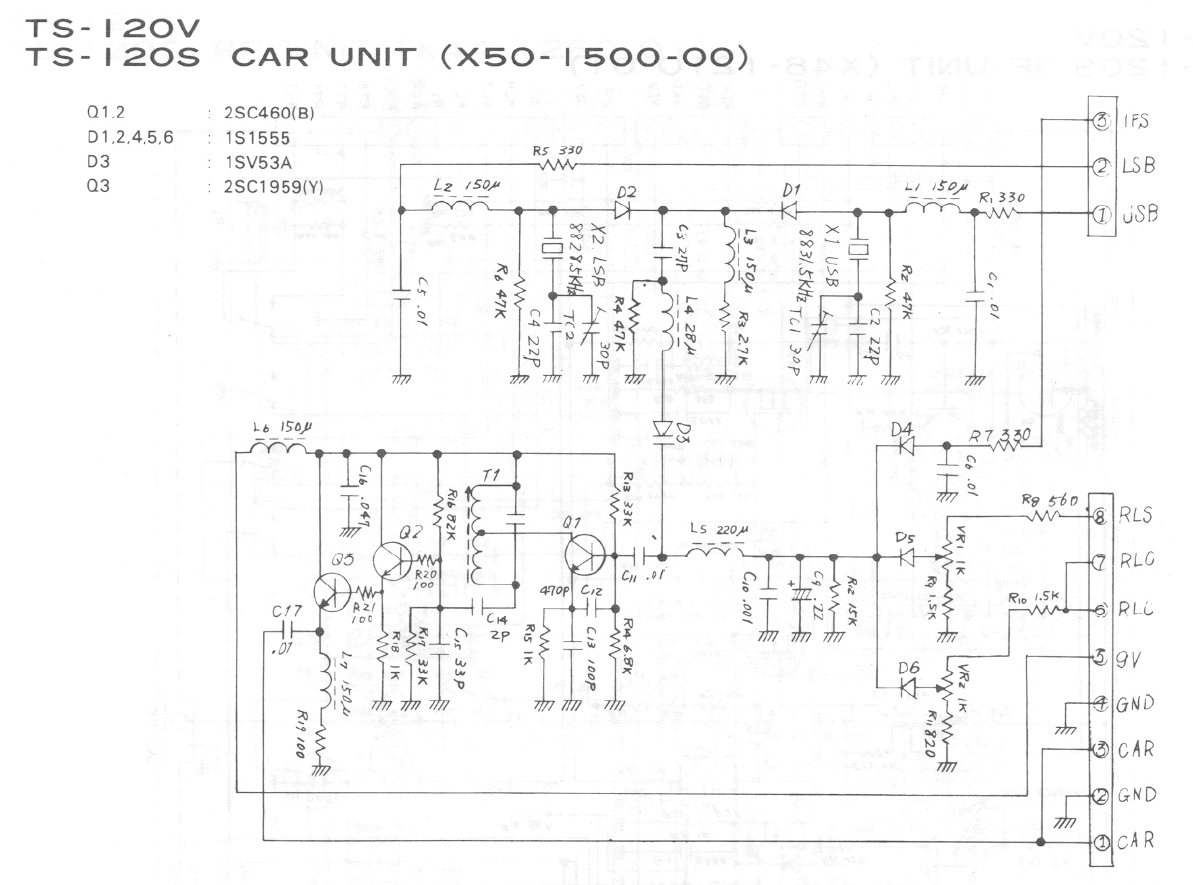 Kenwood TS-120V carrier oscillator unit schematic