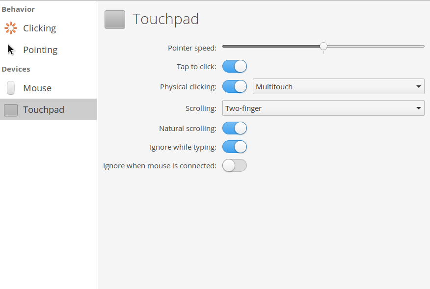 Touchpad Settings