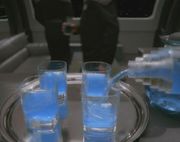 Glasses of Romulan Ale being poured