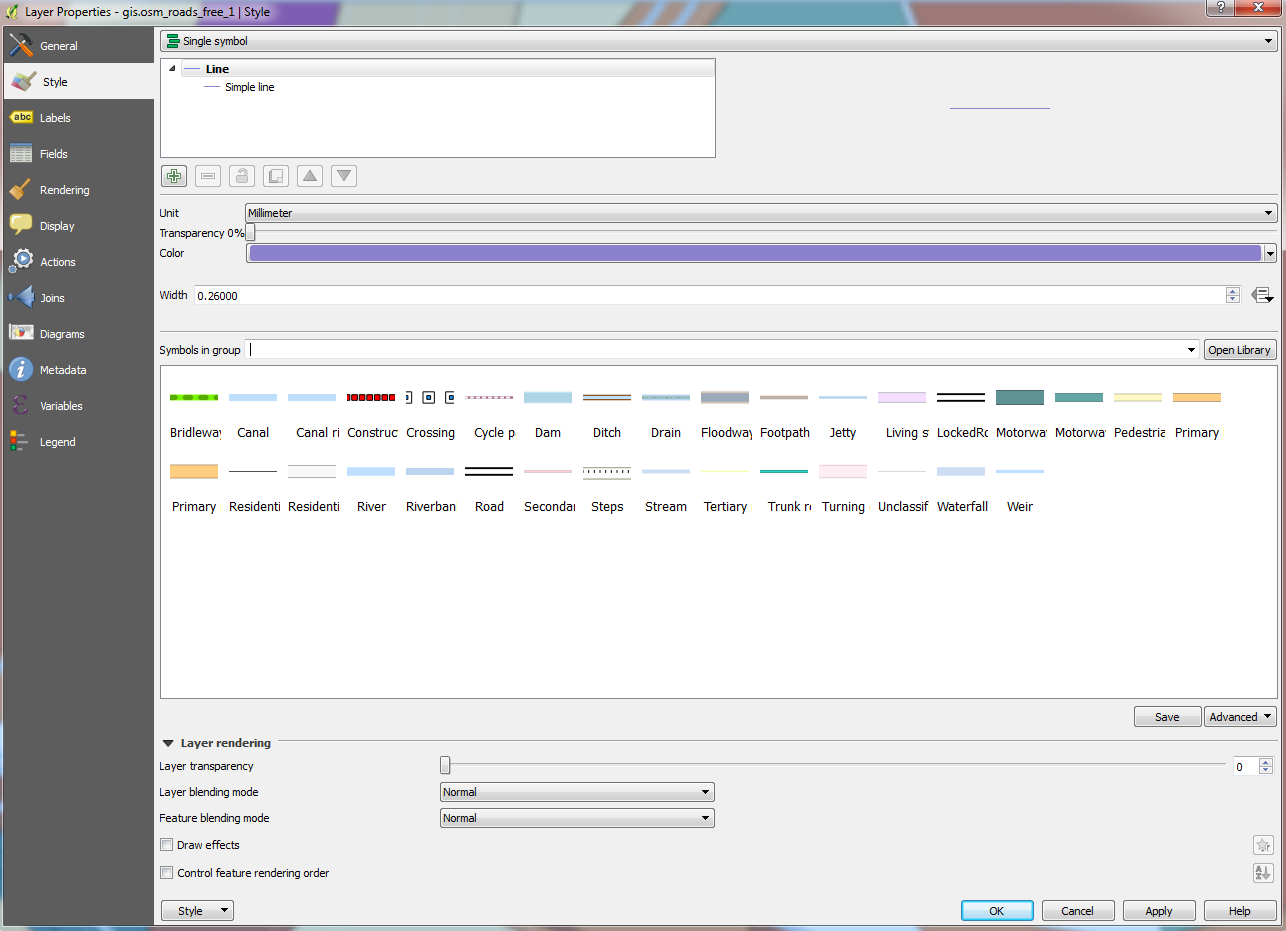 Qgis osm road symbols