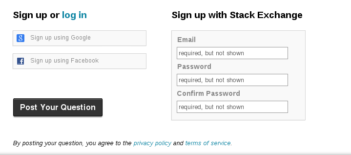 Proposed signup form