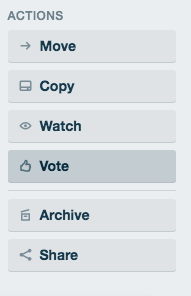 "Vote" button on a Trello card