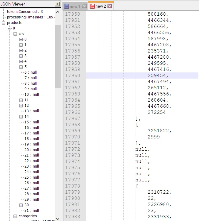 El arbol a la izquierda es del objeto csv con 32 ramas de 0 a 31