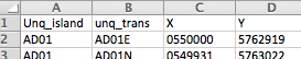 First 3 rows of csv file