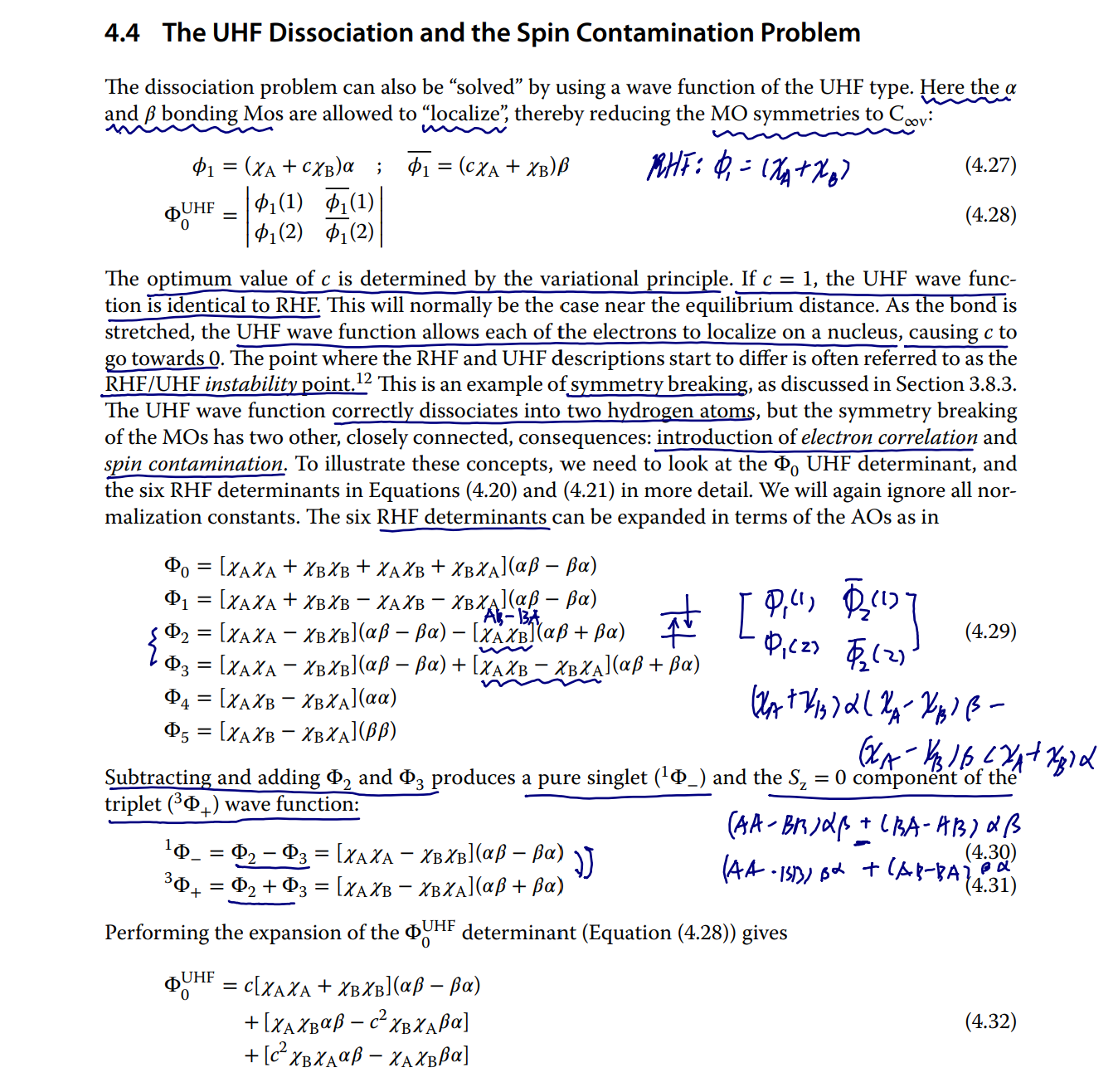 The UHF Dissociation and the Spin Contamination Problem